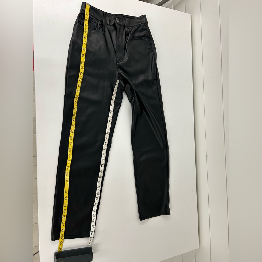 Faux leather jeans